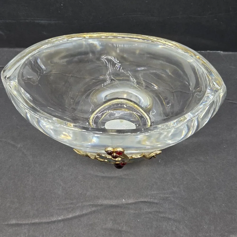 Teleflora Fine Bohemian 24% Lead Crystal 4 1/4"T X 5 1/2"L X 2 3/4"W Dish Vase - Picture 3 of 13